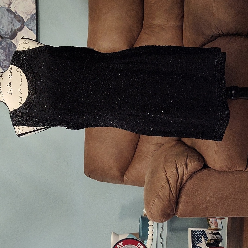 Vintage Laurence Kazar Black Beaded Dress